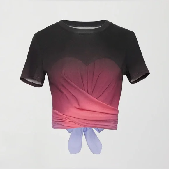 Carbon38 Black Ombré Wrap Tee and Leggings Set - Picture 8 of 8